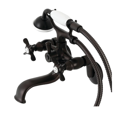 Kingston Brass KS246ORB Wall Mount Clawfoot Tub Faucet with Hand Shower, Oil Rubbed Bronze KS246ORB
